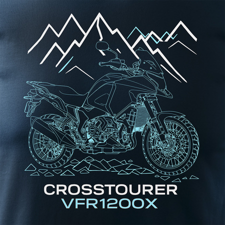 Honda VFR1200X VFR 1200 X Crosstourer Stroke Herren marineblau Motorrad-T-Shirt REGULAR