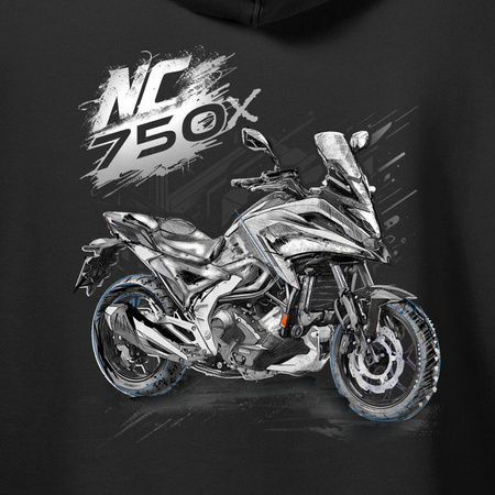 Set aus Kapuzenpullover und T-Shirt mit Honda NC 750 X Motorrad, Herren, schwarz