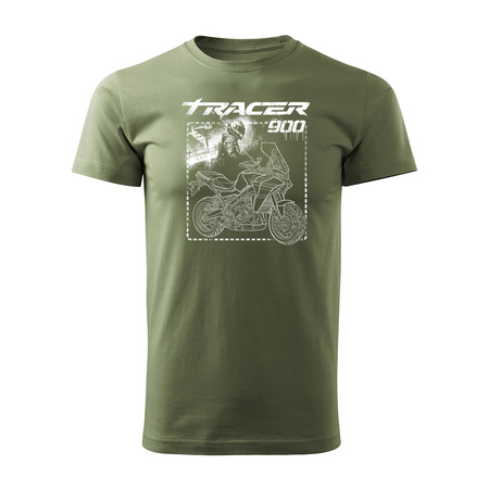 Yamaha Tracer 9 900 Herren Khaki Motorrad Motorrad-T-Shirt