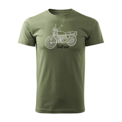Honda 550 four legend Herren khaki REGULAR Motorrad-T-Shirt