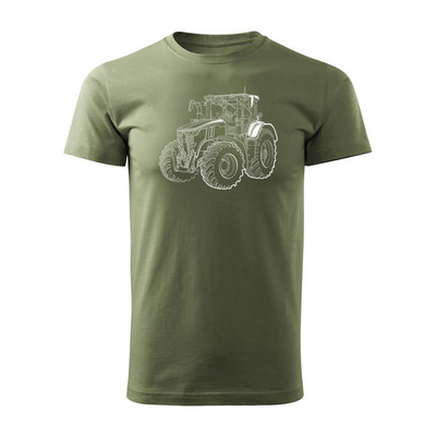John Deere Traktor-T-Shirt Bauernhemd Herren khaki REGULAR