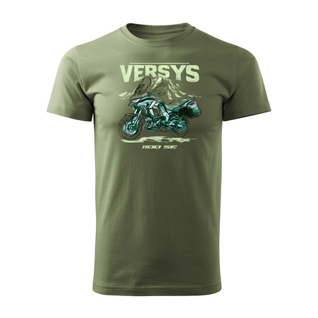 Kawasaki Versys 1100 SE Herren Khaki Motorrad Motorrad-T-Shirt
