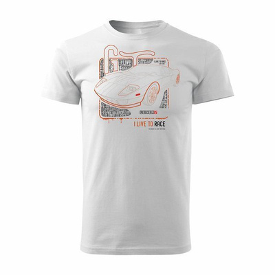 Auto-T-Shirt mit Ford GT Auto Herren weiß REGULAR