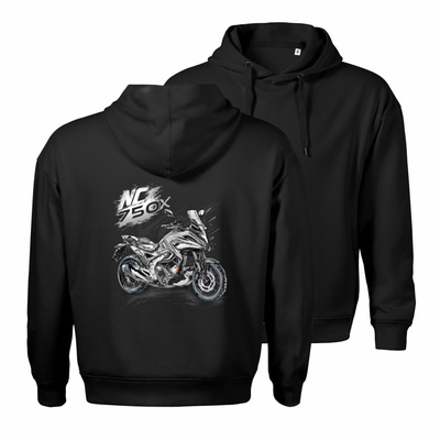 Honda NC 750 X Herren-Motorrad-Sweatshirt mit Kapuze schwarz