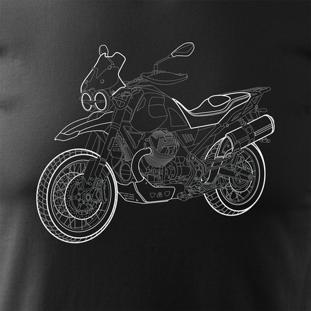 Moto Guzzi V85 Stroke Herren-Motorrad-T-Shirt schwarz REGULAR