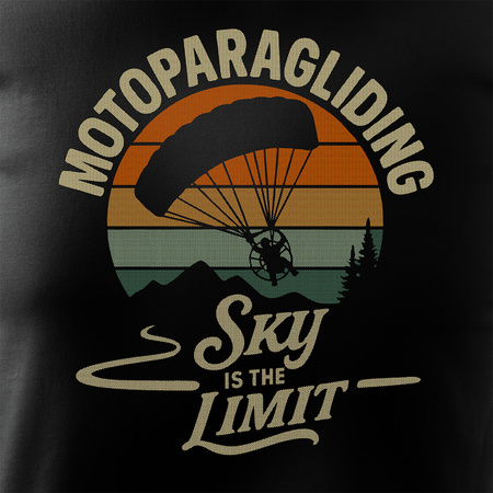 Herren moto paraglider t-shirt schwarz REGULAR