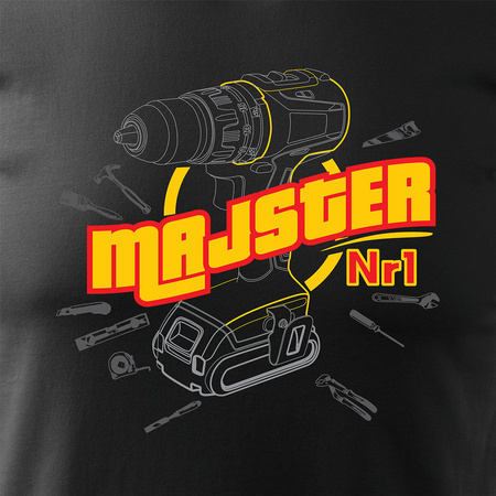 T-Shirt für Handwerker Schreiner Mechaniker Herren schwarz REGULAR