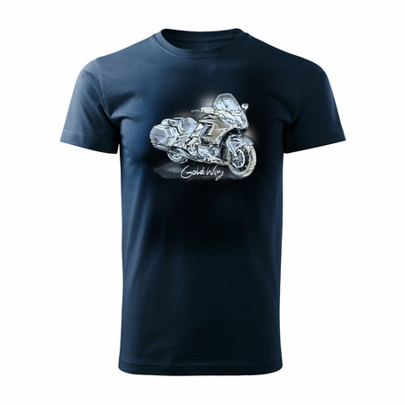 Honda Goldwing Herren Motorrad Motorrad-T-Shirt navy blau