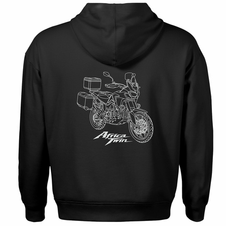 Set aus Kapuzenpullover und T-Shirt mit Honda Africa Twin CRF1100L Motorrad, Herren, schwarz