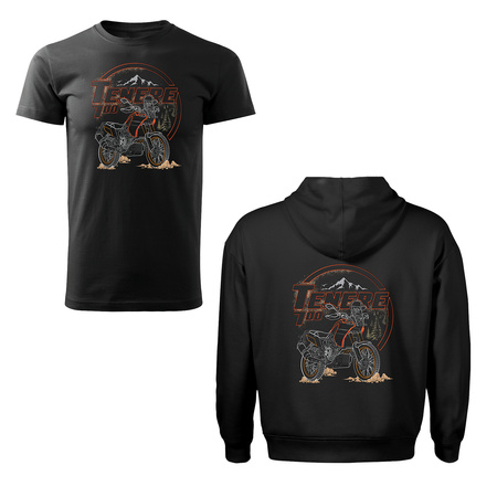 Set aus Kapuzenpullover und T-Shirt mit Yamaha Tenere 700 Motorrad, Herren, schwarz