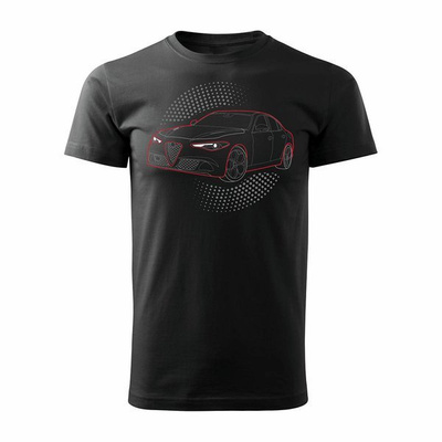 Alfa Romeo Giulia Veloce Herren Auto-T-Shirt schwarz REGULAR