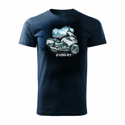 Motorrad-T-Shirt mit Motorrad BMW R 1250 RT ADVENTURE Herren navy blau REGULAR