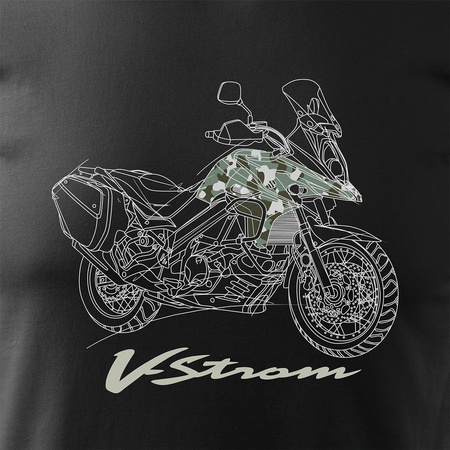 Suzuki V-Strom Vstrom DL 650 XT Herren Motorrad-T-Shirt schwarz REGULAR