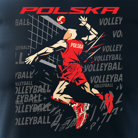 Polnisches Volleyball-T-Shirt für Volleyball-Fans Volleyball Herren dunkelblau REGULAR