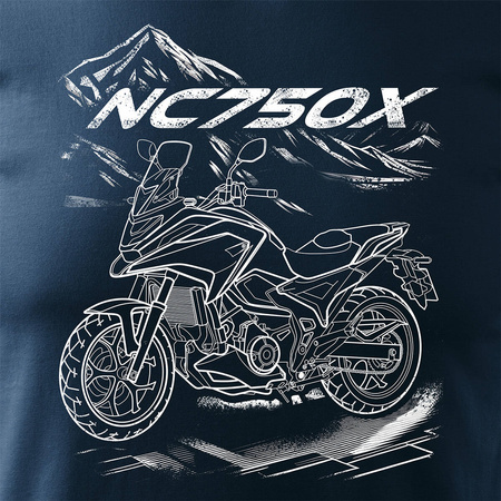 Ausverkauf - Honda NC 750 X NC750X Herren marineblau Motorrad-T-Shirt REGULAR