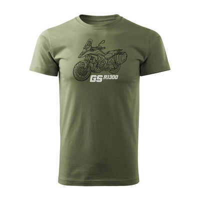 Ausverkauf - BMW GS R 1300 ADVENTURE Sammler-Motorrad-T-Shirt für Männer khaki REGULAR