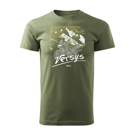 Kawasaki Versys 1100 SE Herren Khaki Motorrad Motorrad-T-Shirt