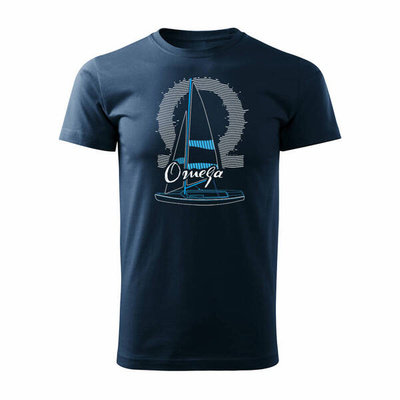 Segeln T-Shirt für Segler mit Yacht Segeln Yacht Omega Herren navy blau REGULAR