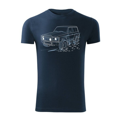 Verkauf - Nissan Patrol 4x4 Herren Off-Road Auto T-Shirt navy blau SLIM