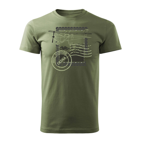 Herren khaki REGULAR Pilot Cesna 172 avionette Flugzeug T-Shirt