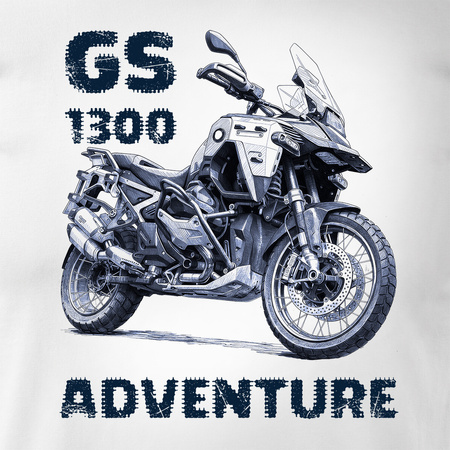 Motorrad-T-Shirt mit Motorrad BMW GS R 1300 ADVENTURE Herren weiss REGULAR