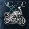 Honda NC 750 X NC750X Herren marineblau Motorrad-T-Shirt REGULAR