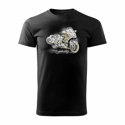 Ausverkauf - Honda Goldwing Herren Motorrad Motorrad-T-Shirt schwarz