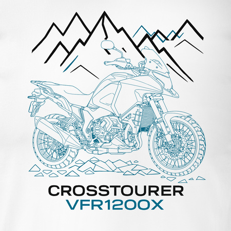 Honda VFR1200X VFR 1200 X Crosstourer Stroke Herren weiss Motorrad-T-Shirt REGULAR