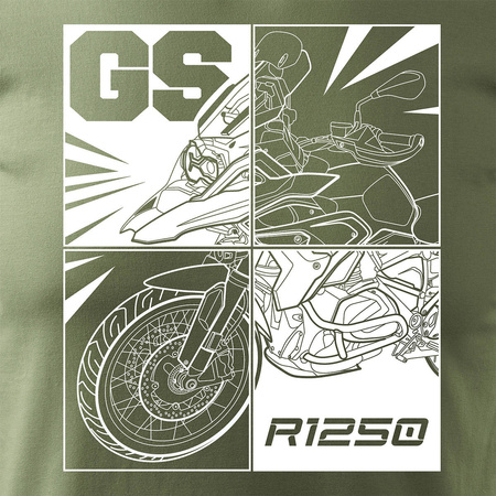 Ausverkauf - BMW GS 1250 ADVENTURE Herren khaki REGULAR Motorrad Motorrad-T-Shirt