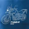 Ausverkauf - Triumph Tiger 900 Herren blau REGULAR Motorrad Motorrad-T-Shirt
