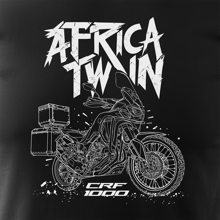 Honda Africa Twin CRF1000L Herren Schwarz Motorrad-T-Shirt