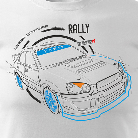 Herren Subaru Impreza WRX Rallye Auto T-Shirt weiß REGULAR