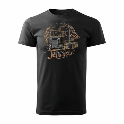 Scania LKW-T-Shirt Geschenk für LKW-Fahrer Männer schwarz REGULAR