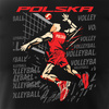 Polnisches Volleyball-T-Shirt für Volleyball-Fans Volleyball Herren schwarz REGULAR