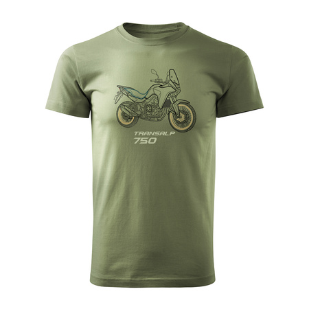 Honda Transalp 750 Herren Khaki Motorrad Motorrad-T-Shirt