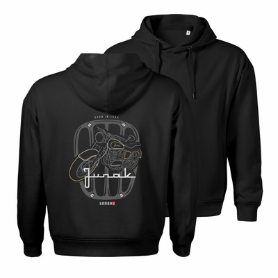 Junak M10 Herren-Motorrad-Sweatshirt mit Kapuze schwarz