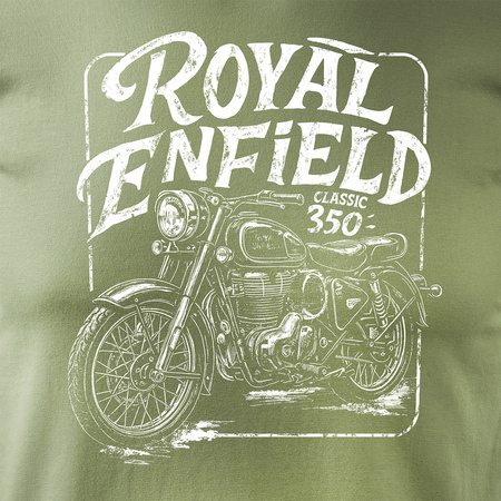 Royal Enfield Classic 350 Legend Herren Khaki Motorrad Motorrad-T-Shirt