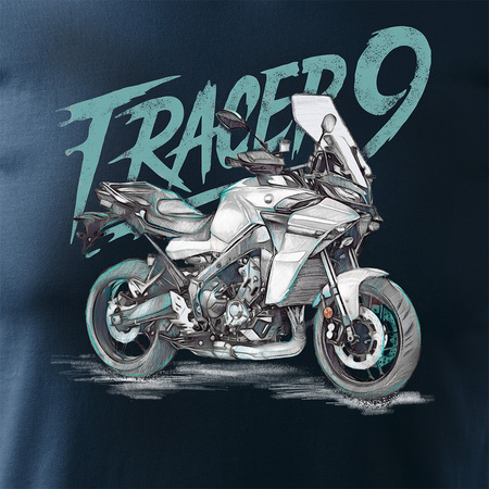 Yamaha Tracer 9 900 Herren marineblau Motorrad Motorrad-T-Shirt