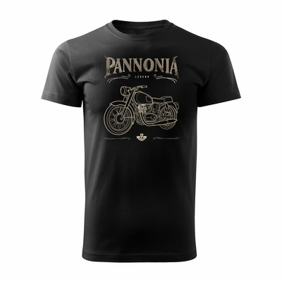 Pannonia Herren schwarz Motorrad-T-Shirt REGULAR