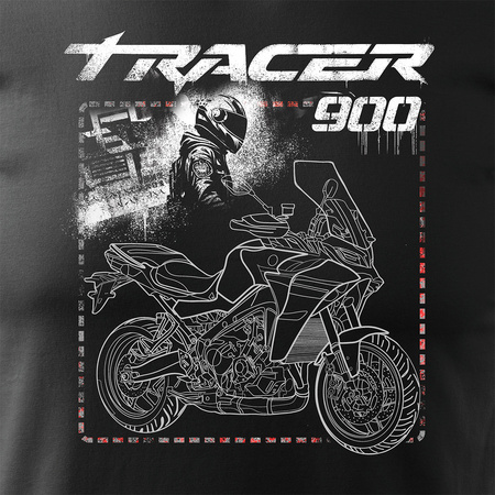 Yamaha Tracer 9 900 Herren Schwarz Motorrad Motorrad-T-Shirt
