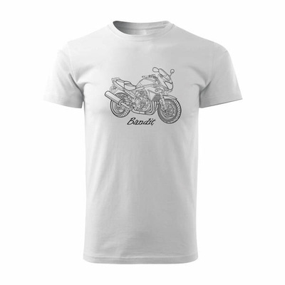 Suzuki Bandit 600 1200 750 Herren Motorrad Motorrad T-Shirt weiß REGULAR