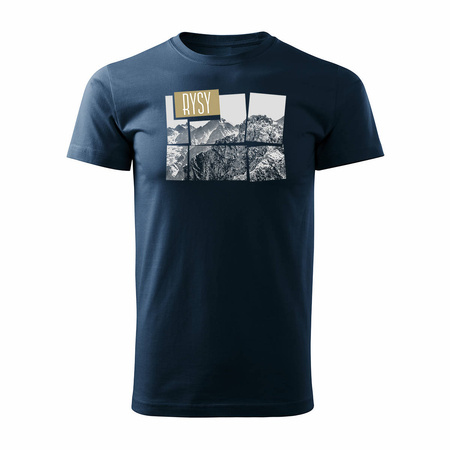 T-Shirt mit Berge wandern Tatra Rysy Rysy Herren Trekking navy blau REGULAR