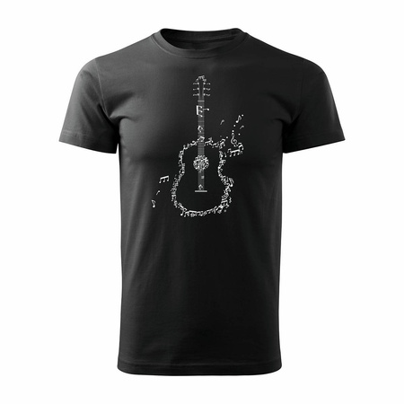 Rock-Rock-Jazz-T-Shirt mit Gitarre für Gitarristen Männer schwarz REGULAR