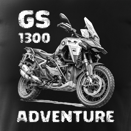 Motorrad-T-Shirt mit Motorrad BMW GS R 1300 ADVENTURE Herren schwarz REGULAR