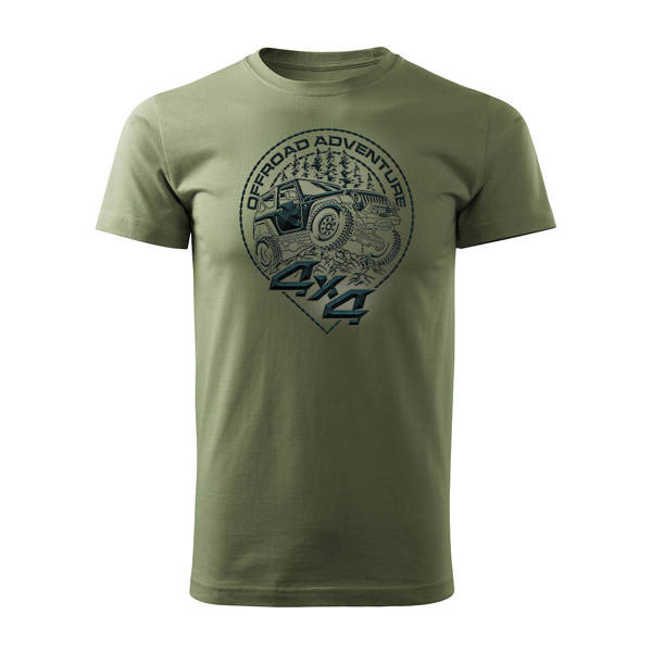 Rallye-T-Shirt mit Jeep Off-Road 4x4 Herren khaki REGULAR