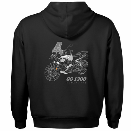 Set aus Kapuzenpullover und T-Shirt mit BMW GS 1300 Adventure Motorrad, Herren, schwarz