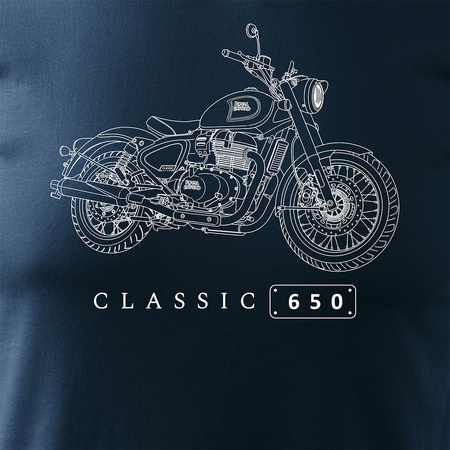Royal Enfield Classic 650 Legend Herren marineblau Motorrad Motorrad-T-Shirt