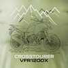 Honda VFR1200X VFR 1200 X Crosstourer Stroke Herren Khaki Motorrad-T-Shirt REGULAR