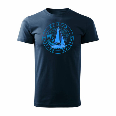 Marineblaues REGULAR Matrosen-T-Shirt für Herren mit Segelboot