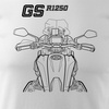 BMW GS 1250 ADVENTURE Herren Motorrad Motorrad-T-Shirt weiß REGULAR